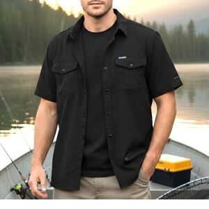 Columbia PFG Tamiami II Fishing Shirt Dark Black M